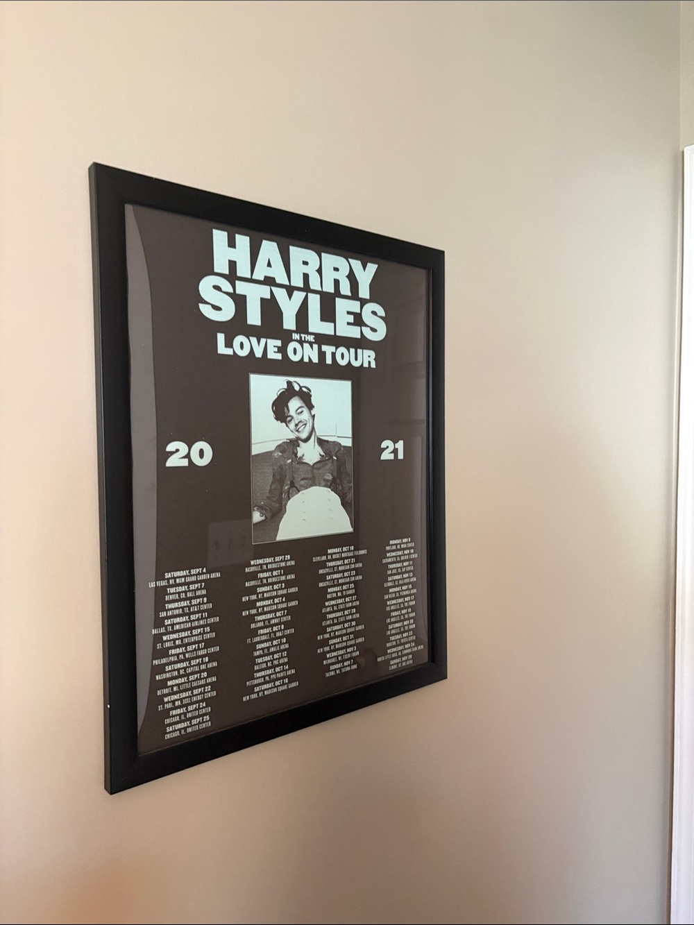 Harry Styles Black Tour Poster - Love On Tour 2021